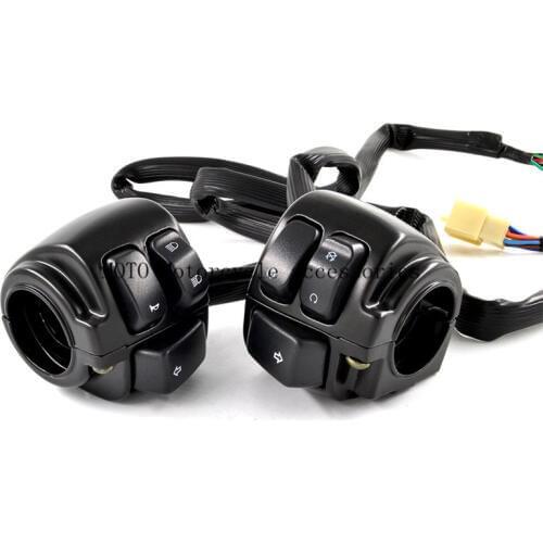 Motorcycle Control Switches 1" Handlebar Kill Switch + Ignition Start + Right Horn High / Low Beam turn signal for Harley Sports