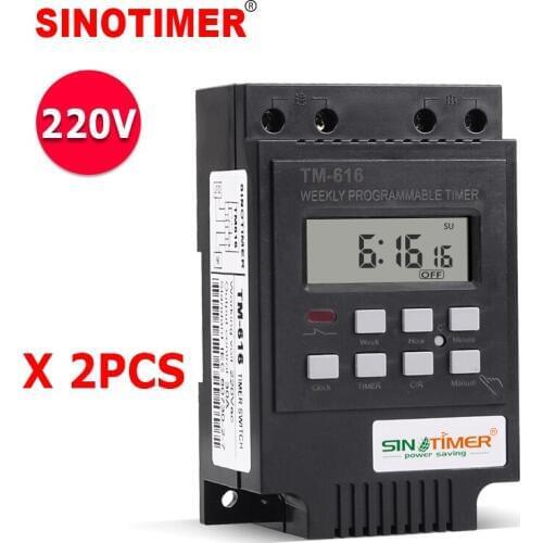 2Pcs/Lot 30AMP 7 Days Programmable Digital TIMER SWITCH Relay Control Time 220V Din Rail Mount