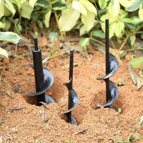 Planter Garden Auger Spiral Drill Bit Flower Planting Hole Digger Drill Bit Fence Borer Post Post Hole Digger Garden Auger Yard