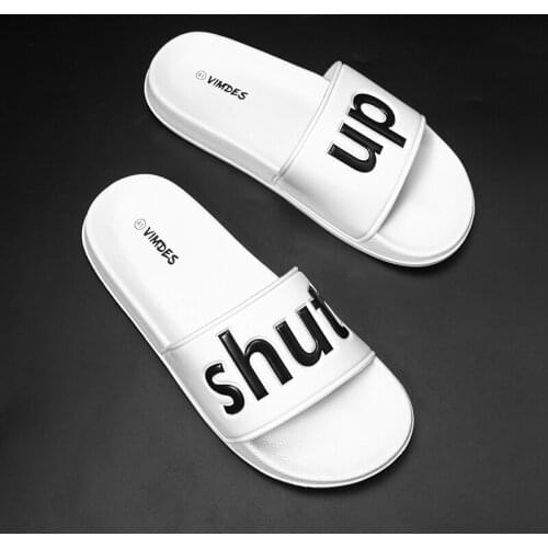 KOYONIT Mens Slippers EVA Men Shoes Women Couple Flip Flops Soft Black White Stripes Casual Summer Male Chaussures Femme Slides