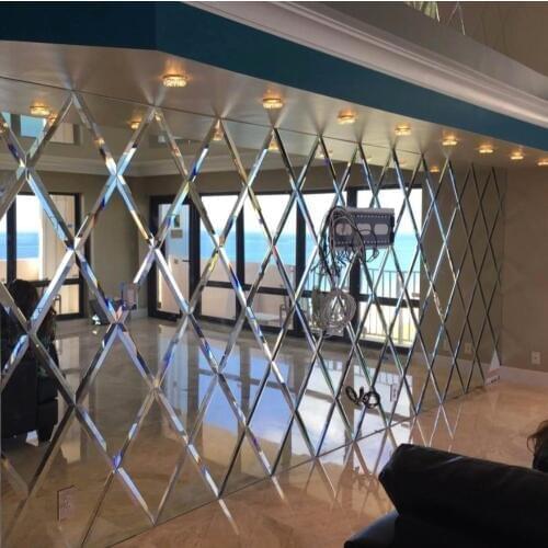 Beveled Mirror tiles ,wide 232cm * height 270cm,silver color