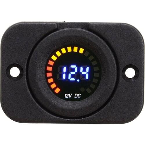 LED Display Screen Voltmeter DC Digital 12V Volt Meter With Screw And Terminal Lamp Indicator Mini Size For Car Motorcycle Boat
