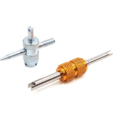 Uxcell 2 Way Tire Valve Stem Core Repair Orange for Car Vehicle w Remover Tool