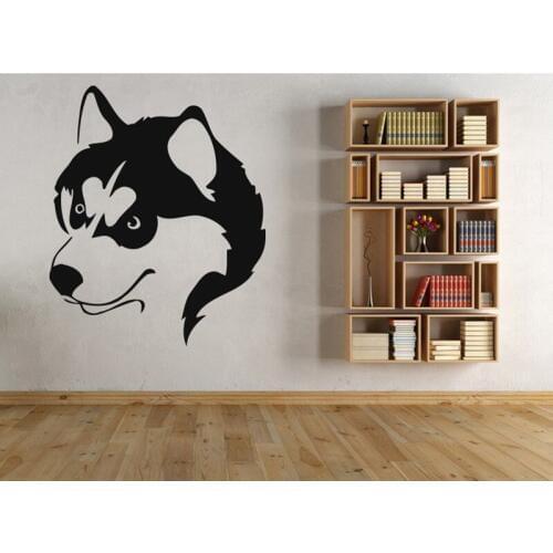 Huskies Wall Decal vinyl Animal Poster wall sticker Lovely Huskies Dog For Boys girl Bedroom Living Room House Home Decor G301