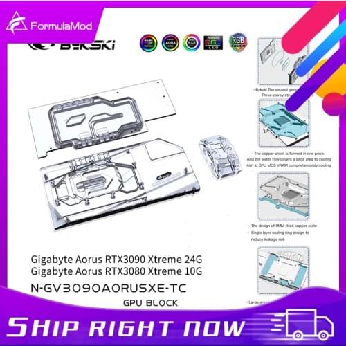 Bykski GPU Water Block With Active Waterway Backplane Cooler For Gigabyte Aorus RTX 3090 3080 Xtreme N-GV3090AORUSXE-TC
