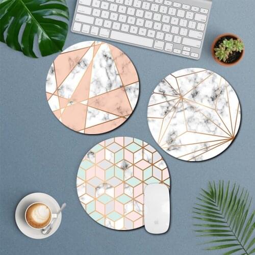 High Quality PU Leather Mouse Pad Leather Gaming Mice Mat Desk Cushion Waterproof Fashion Comfortable Mice Pads Round Shape