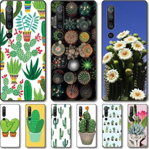 Green cactus Phone Case For Xiaomi MI 11 10 9 5g Lite Ultra Pro Note S Black Shell Cover