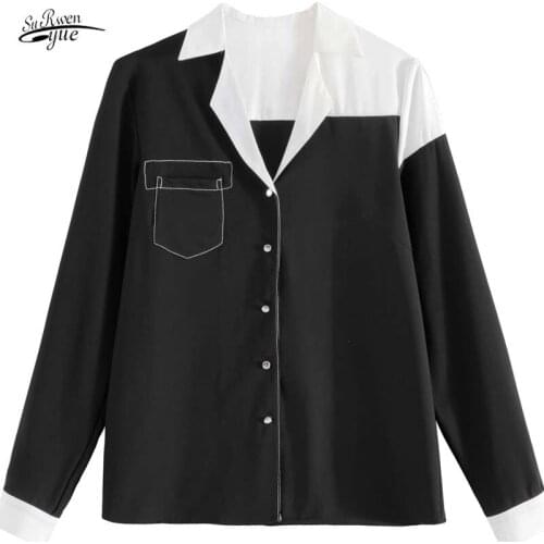 Blouse Korean Style Women Long 2021 Spring Fashion New Office Lady Sleeve Chiffon Blouse Elegant V-neck Clothes Blusas 8476 50