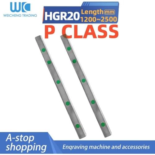 1pc/2pcs 1200 -2500mm P class HGR20 HR20 20mm Square Linear Guide Rail for Slide Block Carriages CNC Router Engraving