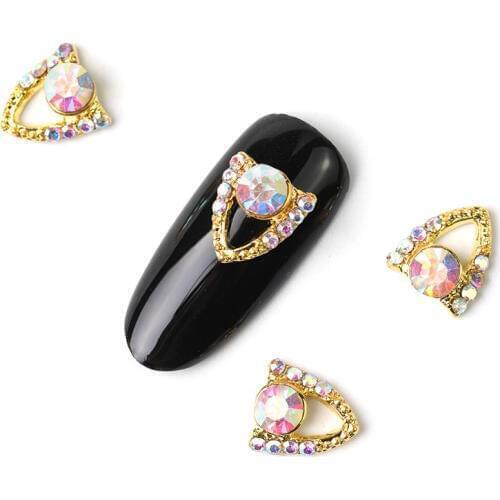 10Pcs Newest Lot 3D Jewelry Nail Art Glitter Silver Alloy Manicure Supplies Crystal Rhinestones For Nail Art Decorations