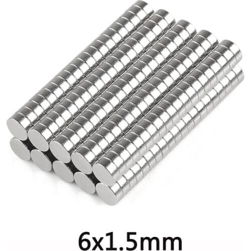 100/200/300pcs 6x1.5mm Super Strong Magnetic Magnet 6mmx1.5mm Permanent Neodymium Magnets 6x1.5mm Small Round Magnet 6*1.5mm