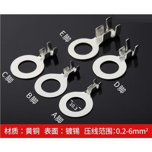 100pcs/lot 431 10mm Dia Copper Circular Splice Terminal Wire Naked Connector For 0.2-6.0mm2