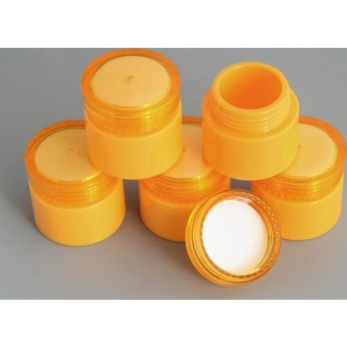 100Pcs/lot 5g Orange Plastic Creams Makeup Empty Cosmetic Jar Storage Bottle Vials Face Cream Sample Pots Gel Boxes