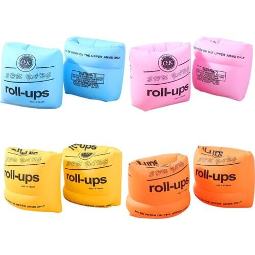 2pcs Adult Children Swimming Arm Rings Inflatable Pool Float Circle Sleeves Pool Buoys Armbands for Swim Trainers