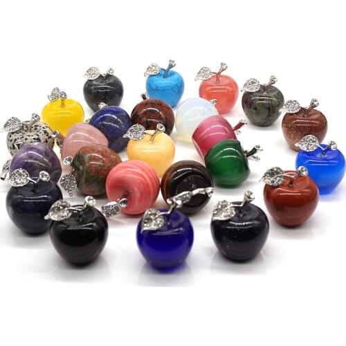 25mm Gemstone Simulation Apple Healing Crystal Home Decoration Natural Stone Carving Room Decoration Christmas Birthday Gift