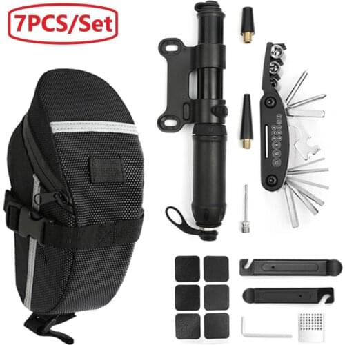 5/7Pcs Bicycle Repair Tool Kits with Saddle Bag Multi-function Bike Multitools MTB Cycling Chain Tire Maintenance Set