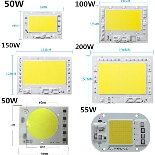 5054 Bluack King kong LED COB Chip Blubs 200W 150W 100W 50W WHITE AC 220V Input High Lumens For DIY Floodlight Spotlight light
