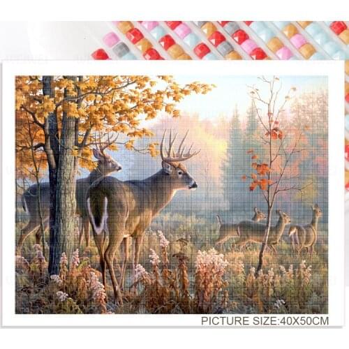 Forest Elk 5D Square Round Diamond Painting Zebra Animal Wall Handmade Art Gift DIY Mosaic Sticker Diamond Embroidered Pigeon