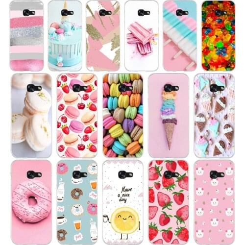 94AA Colorful Ice Cream Macarons Soft Silicone Tpu Cover phone Case for Samsung A3 A5 A7 A8 2016 2017 2018 A50