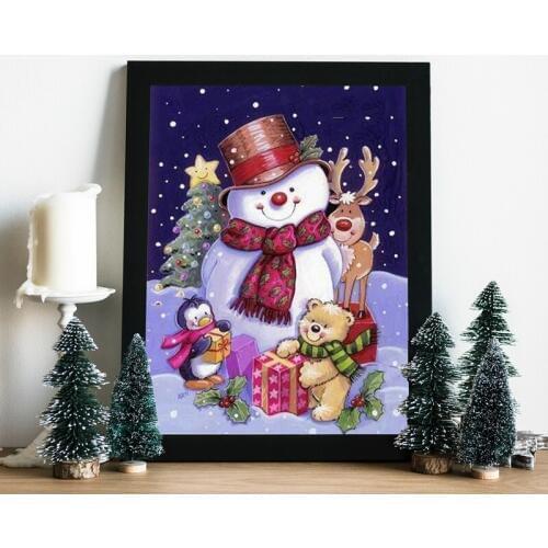 Snowman Diamond painting Cartoon Full Drills Diamond Embroidery Round/Square DIY Rhinestone Mosaic Christmas Gift Home Decor Art