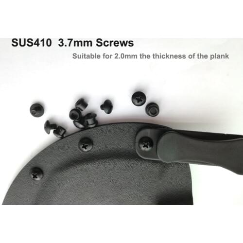 10pcs 3.7mm x 6mm Chicago Stainless steel Screws Black for 2.0mm (0.08") thickness kydex Thermoplastic plank