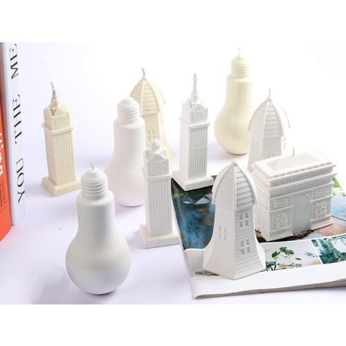 Candle mould lighthouse house light bulb diy candle plaster household furnishing silicone mould