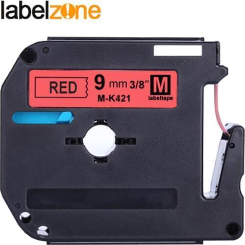 1PC 9mm*8m mk-421 Black on red Label Tapes Compatible for Brother p-touch Label Printer ribbon M-K421 MK-421 mk421 MK421