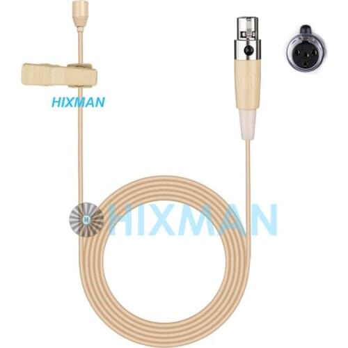 HIXMAN Beige LM2-SL OmniDirectiona Lav Lavalier Lapel Microphone For Shure LINE6 JTS Carvin Trantec TOA Wireless System TA4F