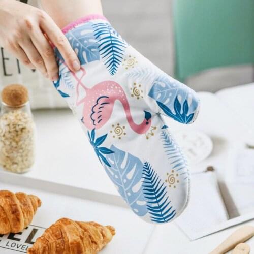 Customize Cartoon Microwave Glove Potholder Gloves Mitts Kitchen Potholder mat for BBQ Insulation Gloves Hot Oven Mitts Baking