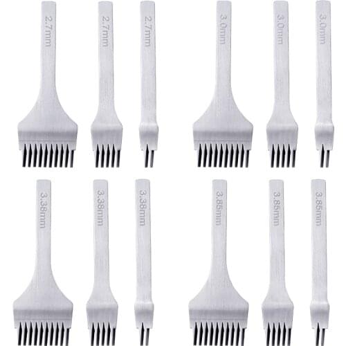 LMDZ 3PCS/Set Stitching Punch Tool Lacing Stitching Hole Leather Craft Tools French Style Flat Cutter Craft Flat Cutter DIY Tool