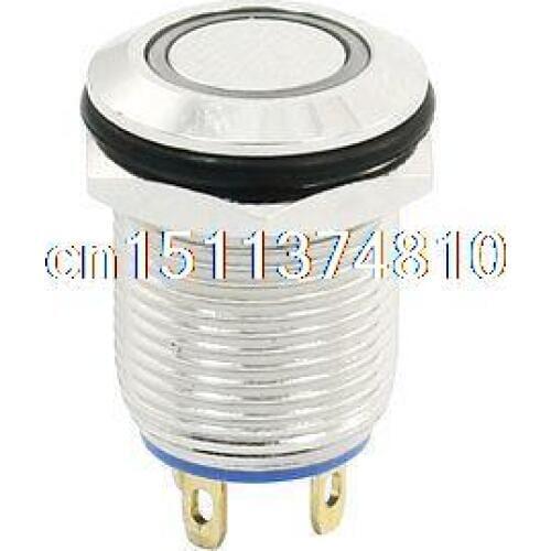 DC 3V Red Indicator Light SPST Momentary Mini Metal Pushbutton Switch