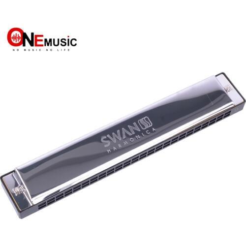 Swan SW24-4 Tremolo Harmonica 24 Holes 48 Tones C Key with Black Box