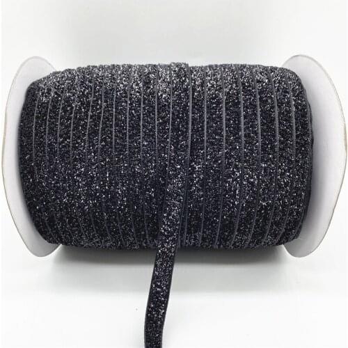 6/10/15/20/25/38MM Black Glitter Wire Ribbon Handmade Wedding Party Decoration Ribbon For Gift Wrapping DIY Hair Bows Crafts