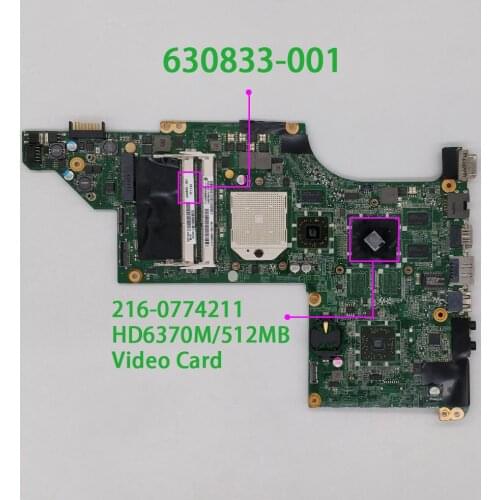 For HP Pavilion DV7 DV7-4200 Series 630833-001 DA0LX8MB6E1 w HD6370/512 Video Card Laptop PC NoteBook Motherboard Mainboard