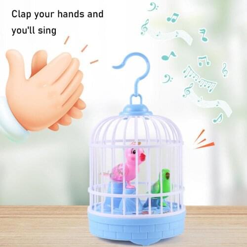 Mini Bird Cage Toy Voice Control Electronic Toys For Children Novelty Singing Simulation Bird Toy Funny Induction Kids Toys R2G5