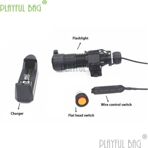 Outdoor CS wire controlled mouse tail rail quick dismantling T6 pipe clip waterproof flashlight water bullet gun best gift Z04