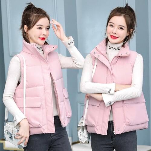 New Spring / Autumn / Winter coat women 2020 cotton vest womens short solid Korean jacket oversize 5XL waistcoat Casual outwear