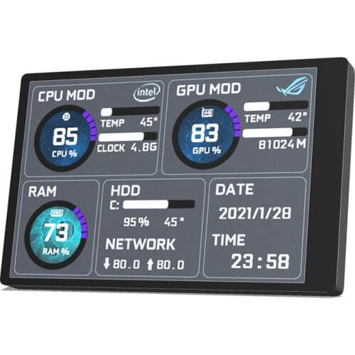 3.5 inch IPS TYPEC Mini Computer Monitor Secondary Screen,MOD PC Monitoring USB Display Free Drive AIDA64 DIY