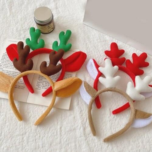 Antler Headbands Furry Goat Horns Headwear Animal Hair Hoop for Halloween Christmas Headpiece Fancy Dress Party Supplies