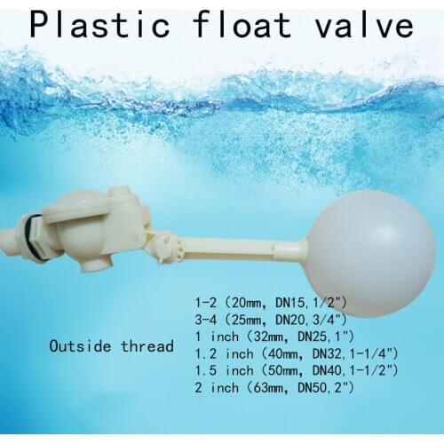Plastic float valve adjustable float valve tank float switch corrosion resistant float valve tank water tower controller 1Pcs