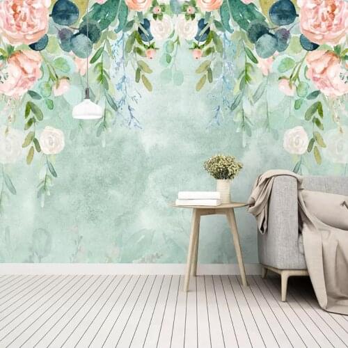 Custom Any Size Murals Wallpaper Modern Watercolor Leaves Photo Wall Painting Living Room TV Sofa Bedroom Wedding House 3D Decor