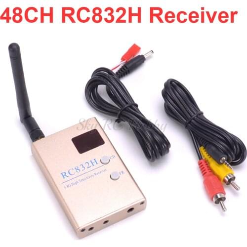 FPV RC832 RC832H Receiver 5.8G 48CH 600mw Aerial Photography 5.8GHz AV Receiver System With A/V and Power Cables