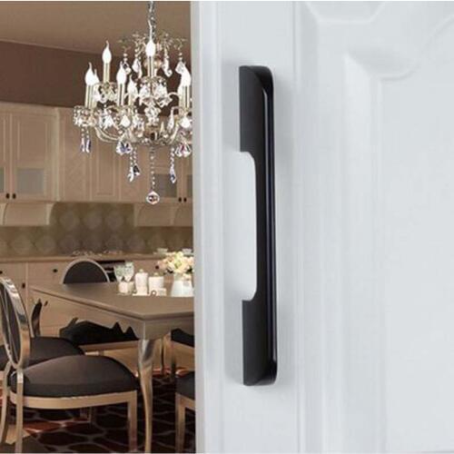 128MM modern simple black furniture handles black kitchen cabinet wardrobe door pull handle 5" dresser cupboard pulls