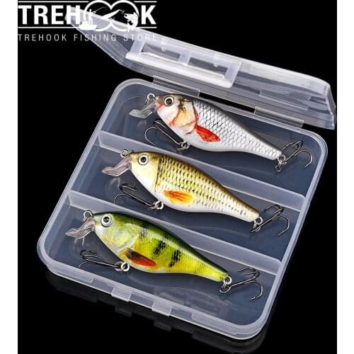 TREHOOK 3pcs Floating Minnow Lures For Fishing Artificial Bait Kit 75mm 11g Crankbaits Fishing Lure Set Of Wobblers For Pike