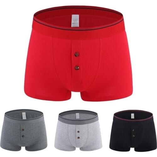 Mens underwear fun sweat-absorbent loose youth buttons plus fat plus size boxer shorts home casual shorts men underwear loose