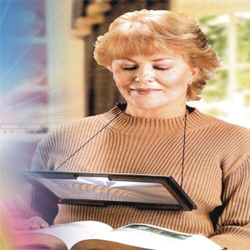 Magnifying Glass with Stand, LED Light Spring Folding Mirror Legs Hands Free for Reading / Sewing