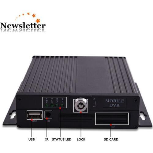 4CH Car Mobile DVR Vehicle Video Recorder Dash Cam SD Card MDVR Russian/English Menu 4ch Palyback