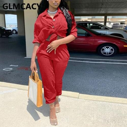 Women Long Sleeve Casual Tracksuits Long Sleeve Single Breasted Jacket & Slim Pants Set