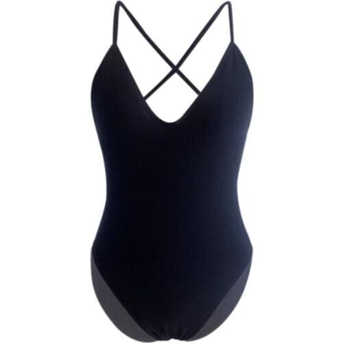 Women One Piece Swimwear Solid One-Piece Suits Sexy High Cut Swimsuit Backless Swim Suit Thong Bathing Suit Female Monokini