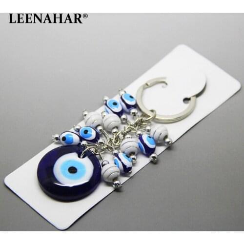 1PC Handmade Glass Turkish Eye Key Chains Kabbalah Evil Greek Keychain Car Keyring for Women Men Jewelry